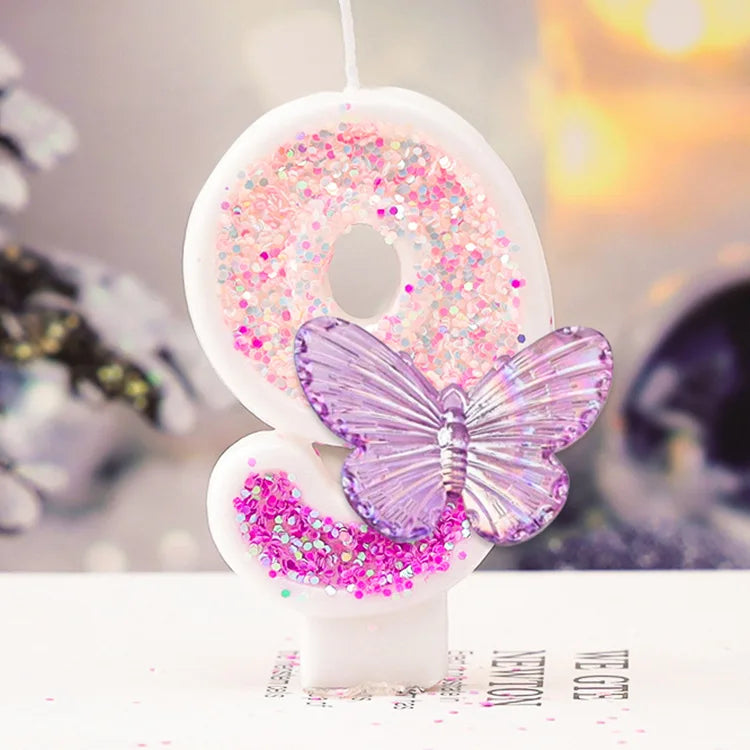 Purple Butterfly Digital Candle for Birthday Cakes
