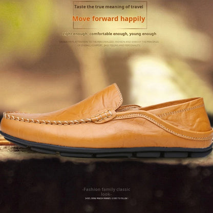 Men's Leather Slip-On Loafers, Business Casual Moccasin Shoes