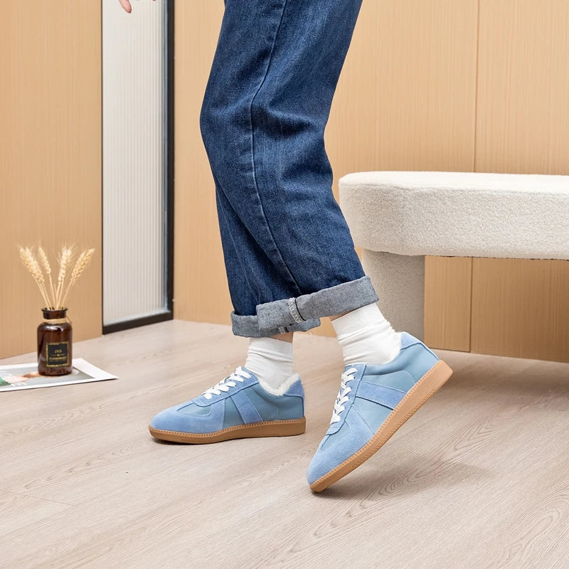 AIYUQI Women's Sneakers 2025 New Genuine Leather Ladies Moral Training Shoes Casual Spring Flat Shoes Women