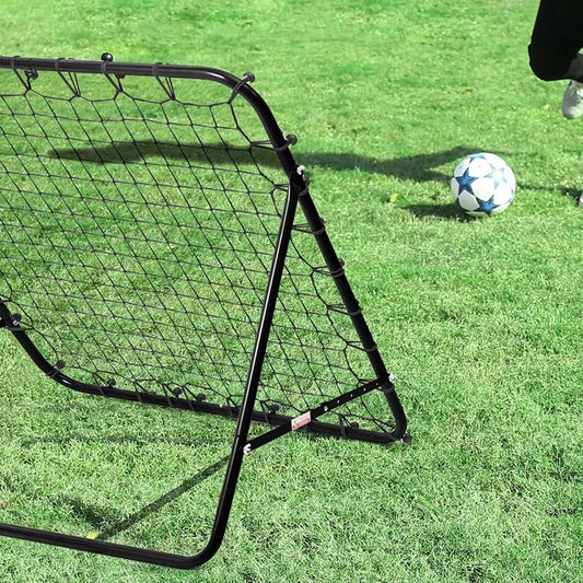 Soccer Rebounder Net with 20 Ropes Kickback Football Practice Net Target Goal Rebound Net Beginner Training Aid for Kids Teens