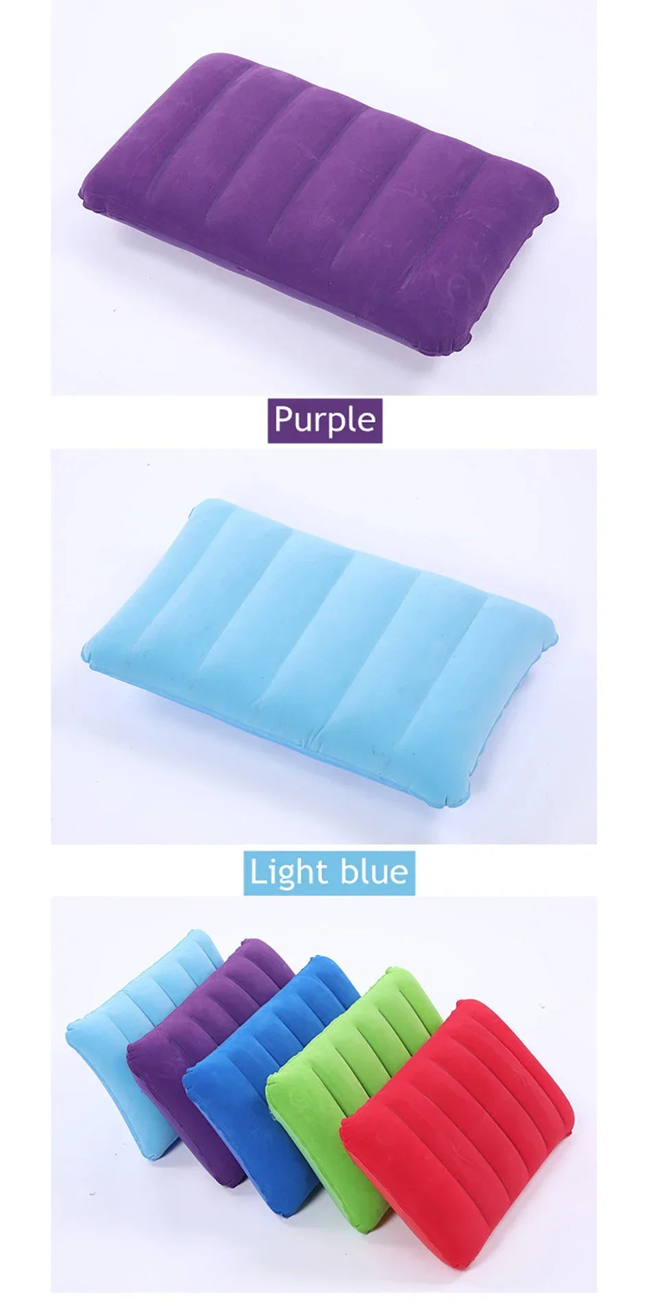 47x30cm Air Cushion Pillows Outdoor Camping Sleep Cushion Folding Square lnflatable Pillows Travel Backrest Plane Head Rest Big