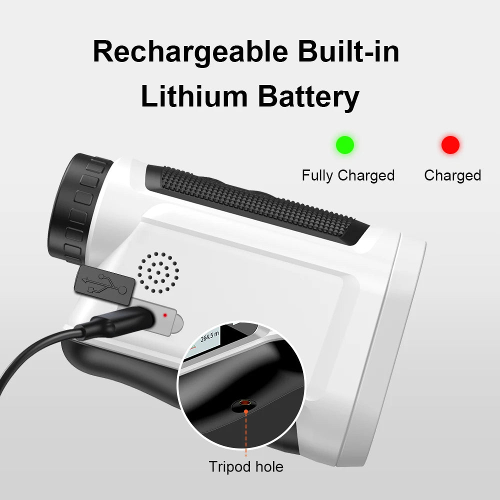 Laser Rangefinder with Slope Compensation 650Yards Golf Range Finder with Side Screen Display Flag Locking Vibration for Golfing