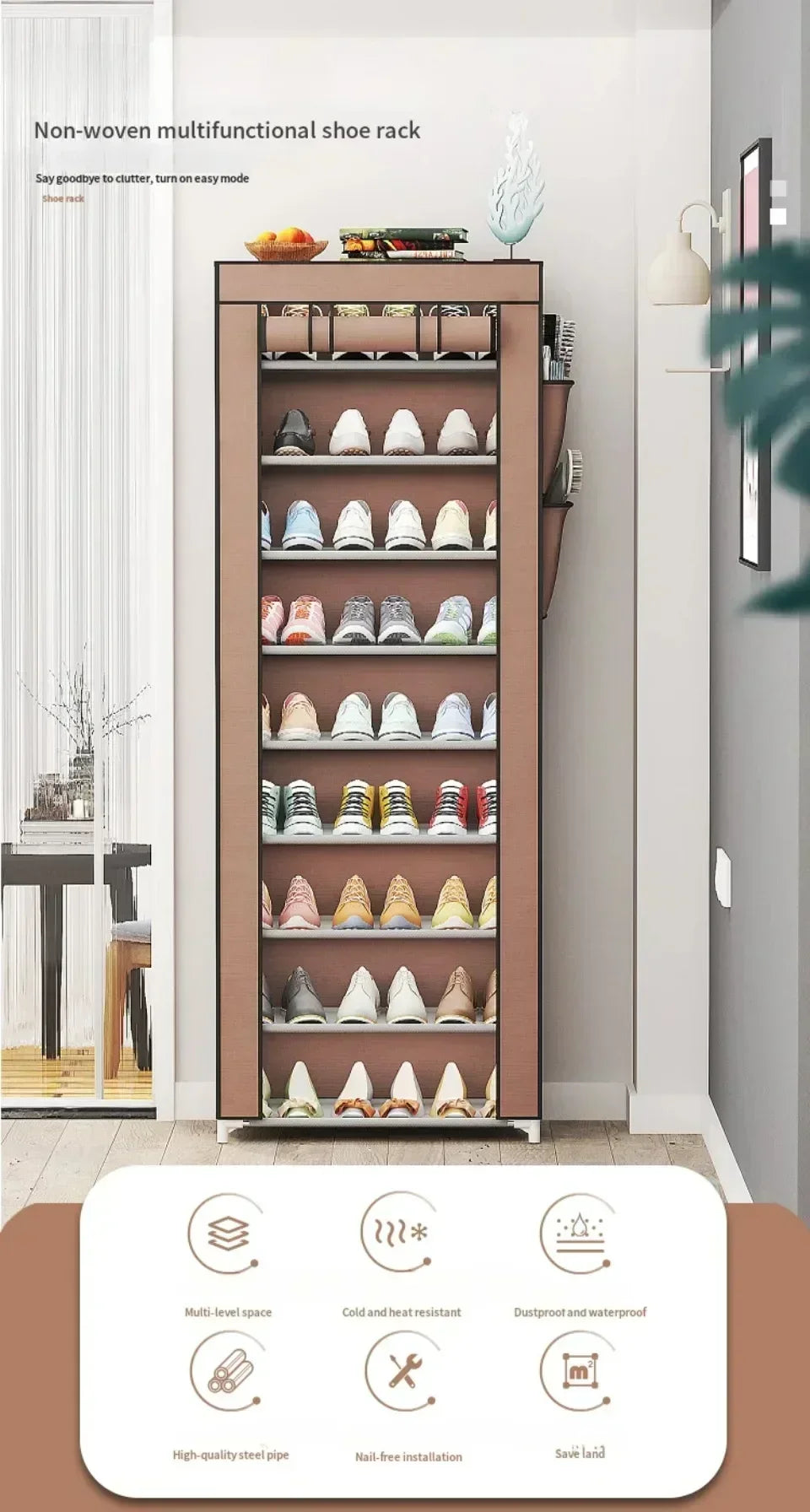Dustproof Shoe Cabinet Economical Shoe Cabinet/simple Shoe Cabinet Entrance/space Saving Shoe Rack/storage Rack with Curtains
