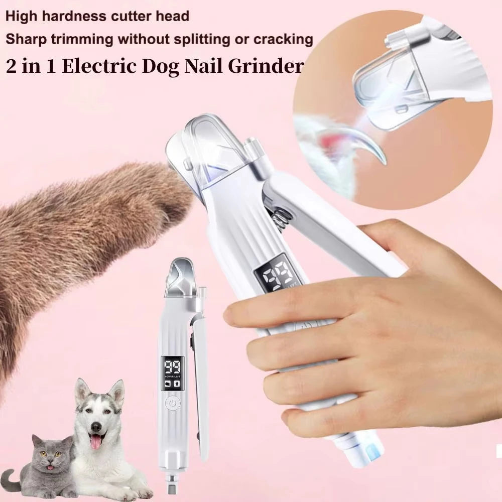 Pet Nail Grinder & Trimmer – Electric 2-in-1 Nail Care Tool for Small, Medium & Large Pets