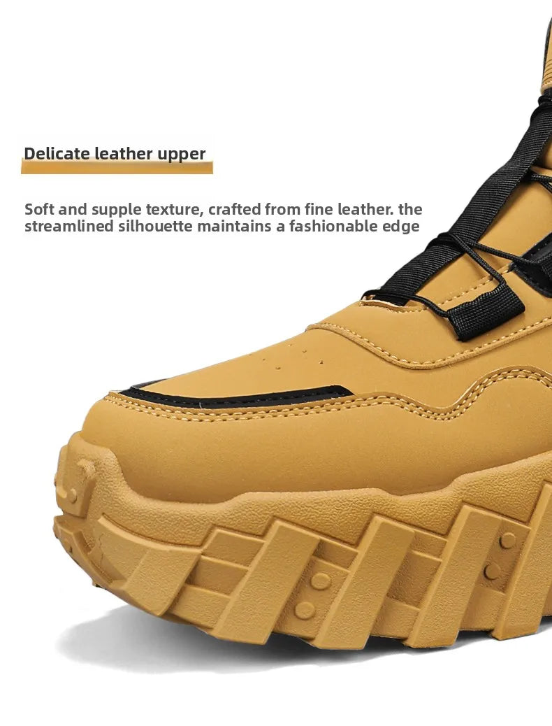 Leather High-Top Outdoor Boots For Men Ankle Hiking