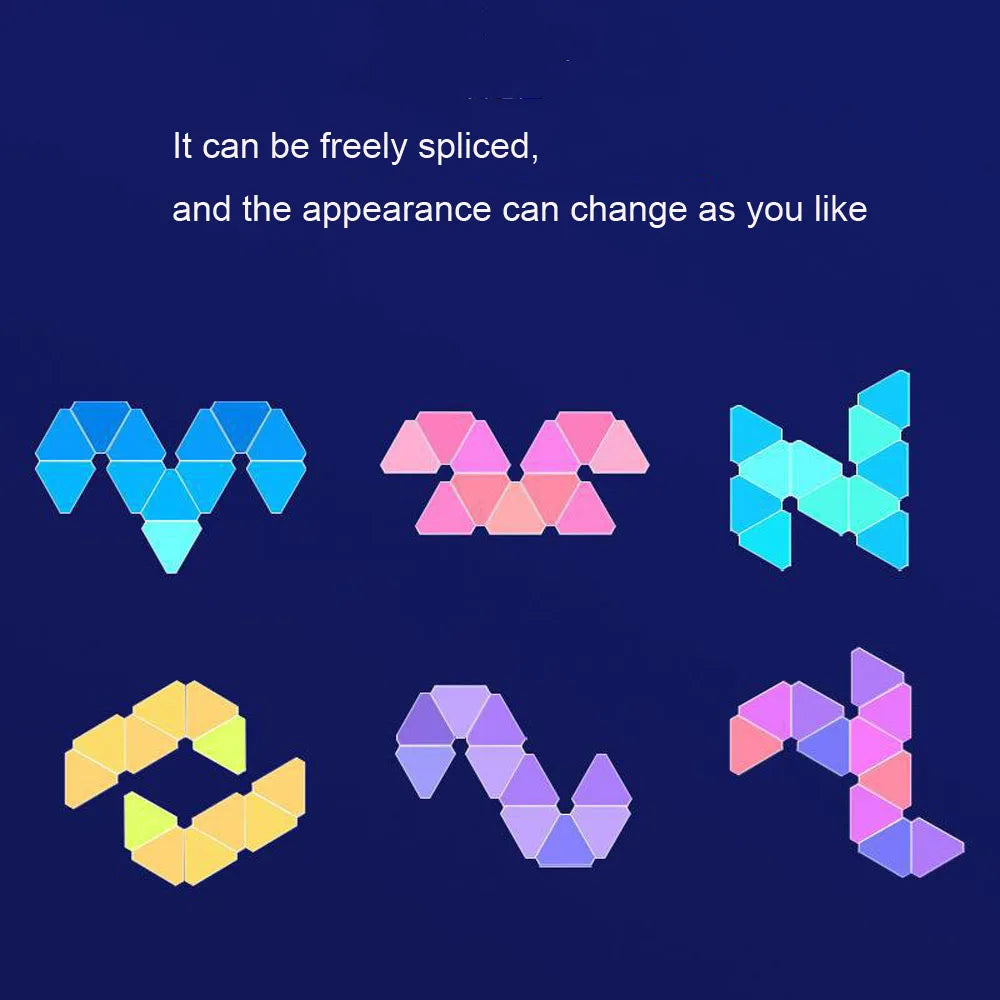 LED Triangular Quantum Lamp – RGB Smart Wall Lamp for Bedroom & Office