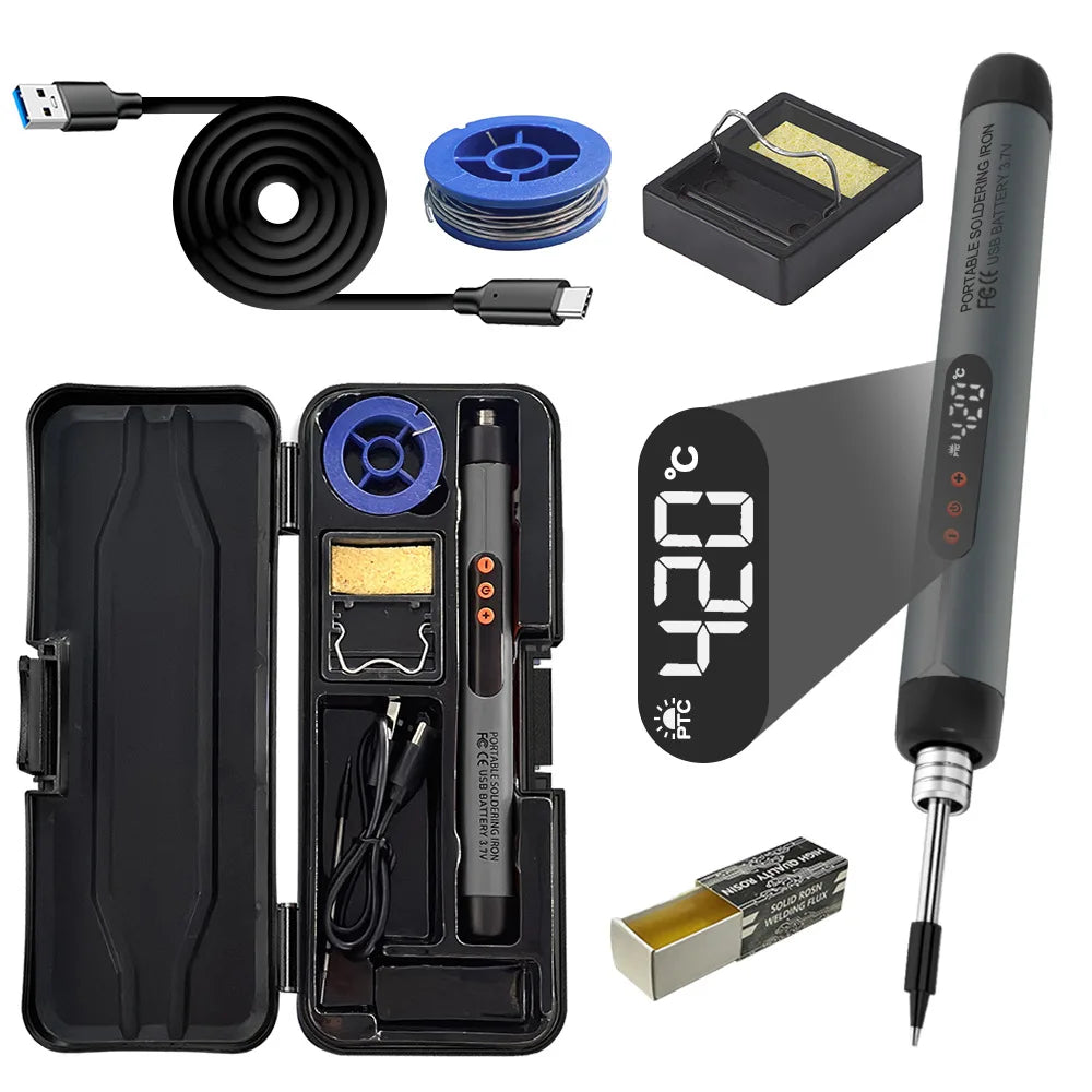 USB Wireless  Digital Electric Soldering Iron Kit  Cordless Adjustable Temperature 300-450℃ Smart Welding Solder Tool