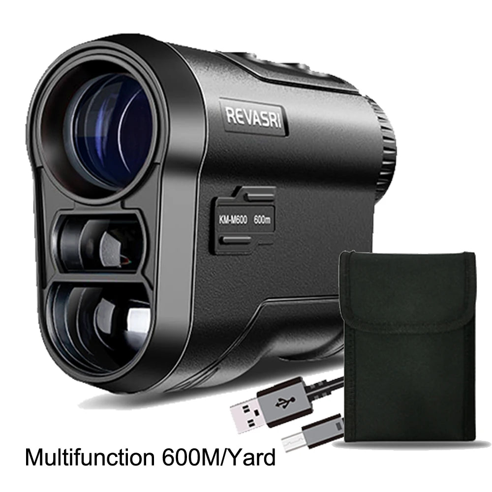 REVASRI Golf Laser Rangefinder 600M Telescope with Flag-Lock Slope Pin Distance Meter for 1000M Camouflage Hunting Monocular