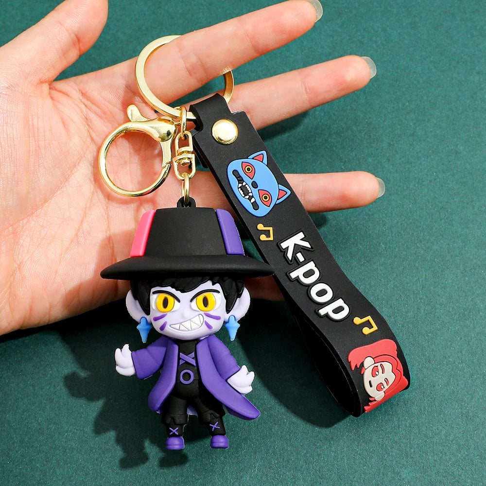 KPOP Demon Hunters Tiger Keychain – Cute PVC Key Ring for Kids & Fans