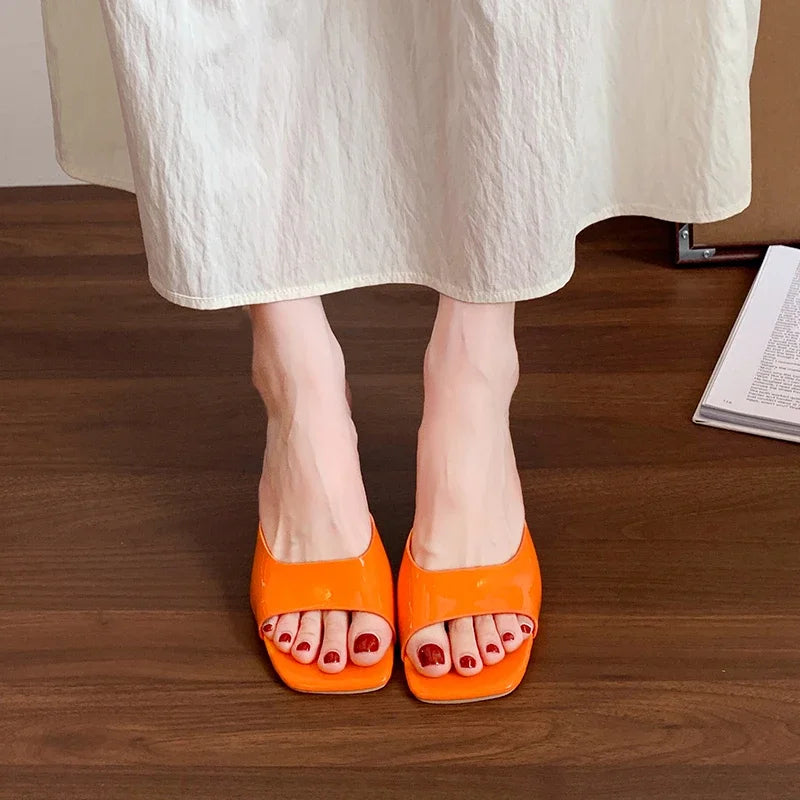 Women High Heel Sandals Summer New Fashion Square Toe Open Toe Women Elegant Casual Comfortable Black High Heel Sandals