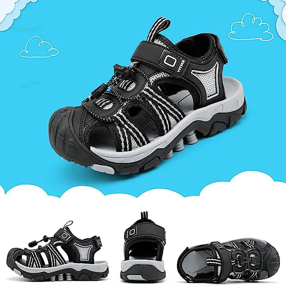 Kids Water Sandals Quick Dry Hook And Loop Unisex Summer Mixed Color