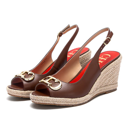 Women's Wedge Sandals Fish Mouth Open Toe Platform High Heel 8.5cm Summer Formal