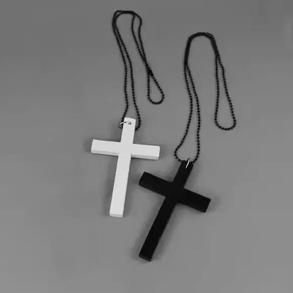 Wood Cross Pendant Necklace Unisex Fashion Accessory