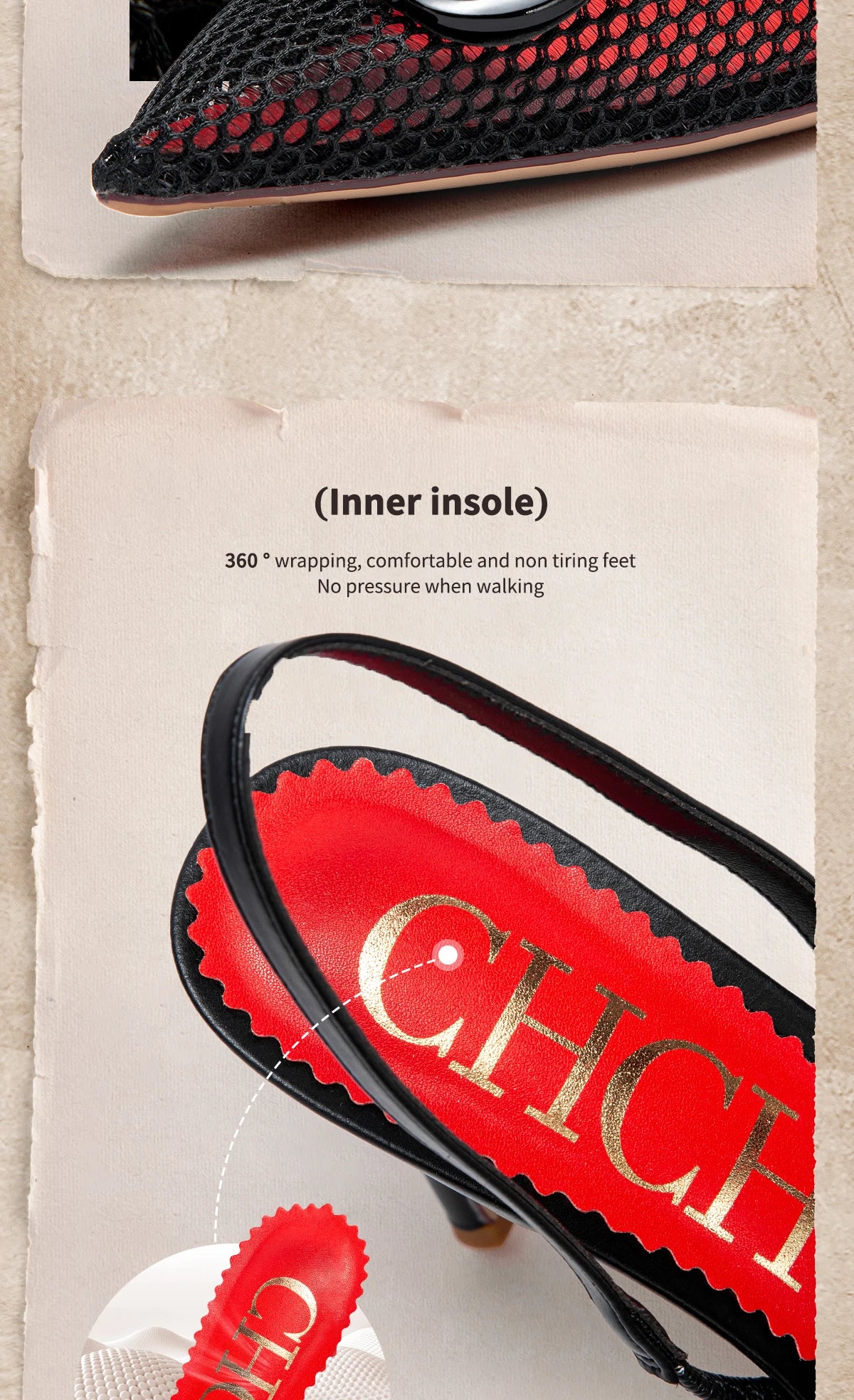 Women's Breathable Mesh High Heel Pumps Black 9 cm Heel