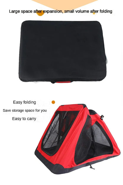 Nylon Car Travel Pet Carrier Folding Cage For Medium And Large Dogs