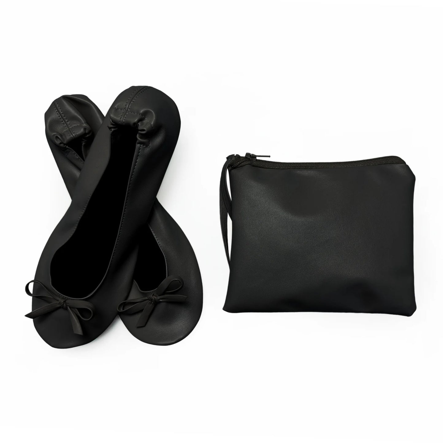 Women's Foldable Portable Ballet Flats For Indoor Use Roll Up Slippers, Conveniently Packaged, With Bag, For Travel Wedding