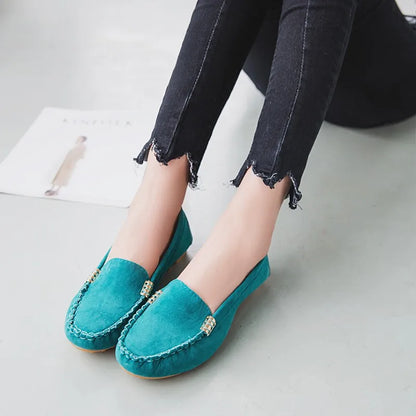 Women Denim Flat Shoes Slip On Round Toe Loafer Plus Size