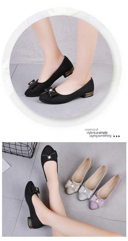 Women Bowknot Flat Shoes Slip-On Casual PU Insole Lined
