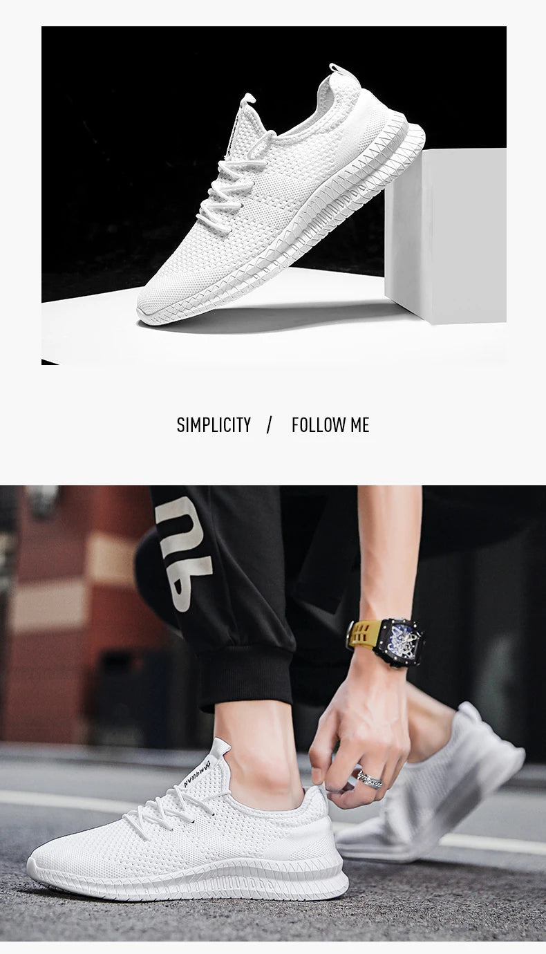 Unisex Breathable Running Shoes Lace Up Lightweight Casual Gym