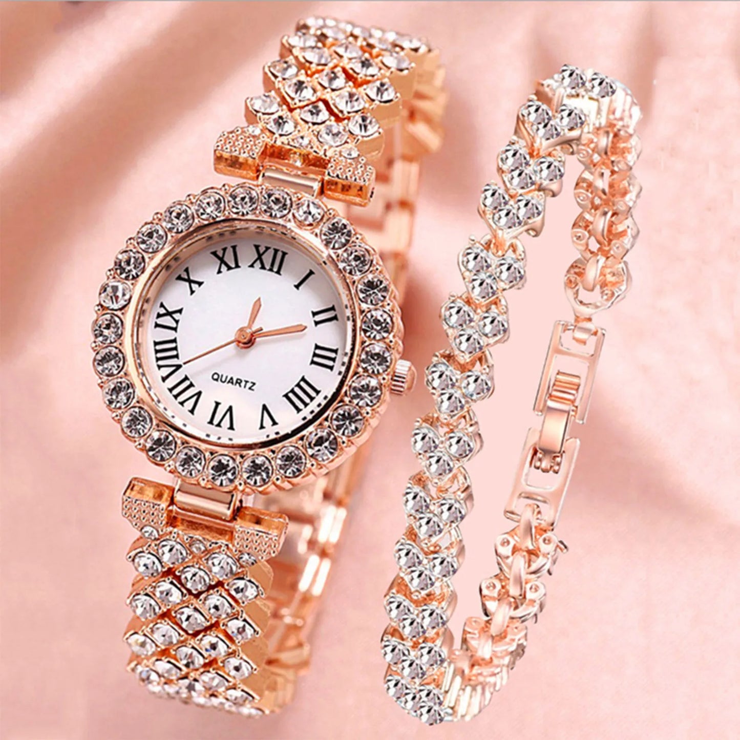 Stylish Women’s Dress Watch & Bracelet Combo – Modern Luxury Look