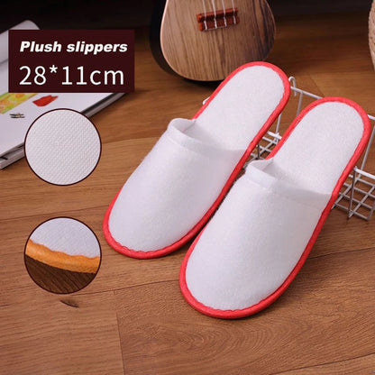Hotel Slippers 10 Pairs Disposable Velvet Cotton Guest Slides