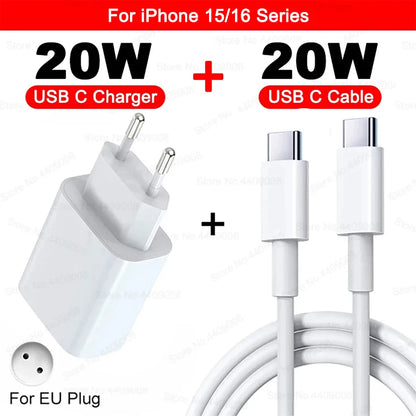 40W USB-C Fast Charger PD For iPhone Models 7 To 16