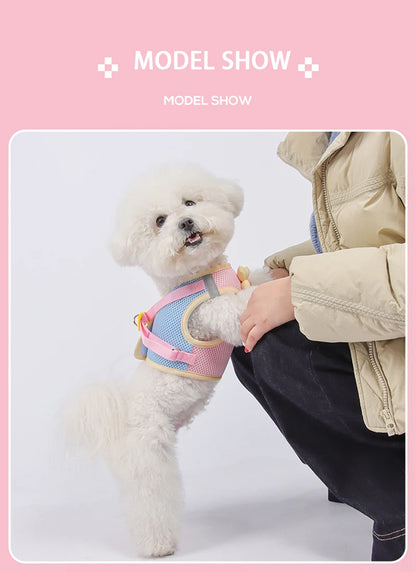 Reflective Pet Harness And Leash Set For Dogs And Cats No Pull Vest Mesh