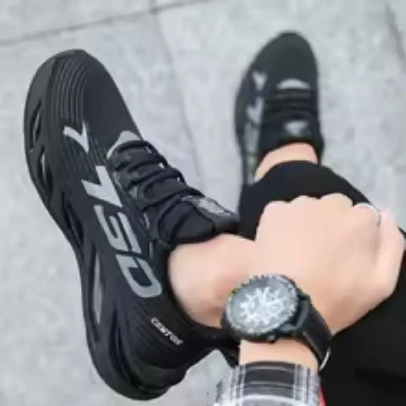 Men's Breathable Air Mesh Training Tennis Shoes With Rubber Outsole