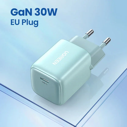 GaN 30W USB C Fast Charger PD3.0 For iPhone 15 14 13, iPad Pro, Samsung, Xiaomi