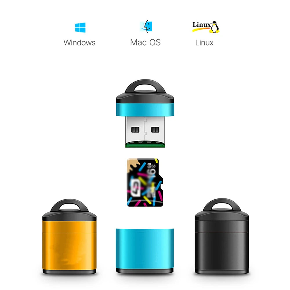 USB Micro SD/TF Card Reader USB 2.0 Mini Mobile Phone Memory Card Reader High Speed USB Adapter For Laptop Accessories