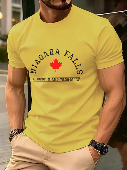 Mens Cotton Short Sleeve O-Neck T Shirt Oversized Letter Print