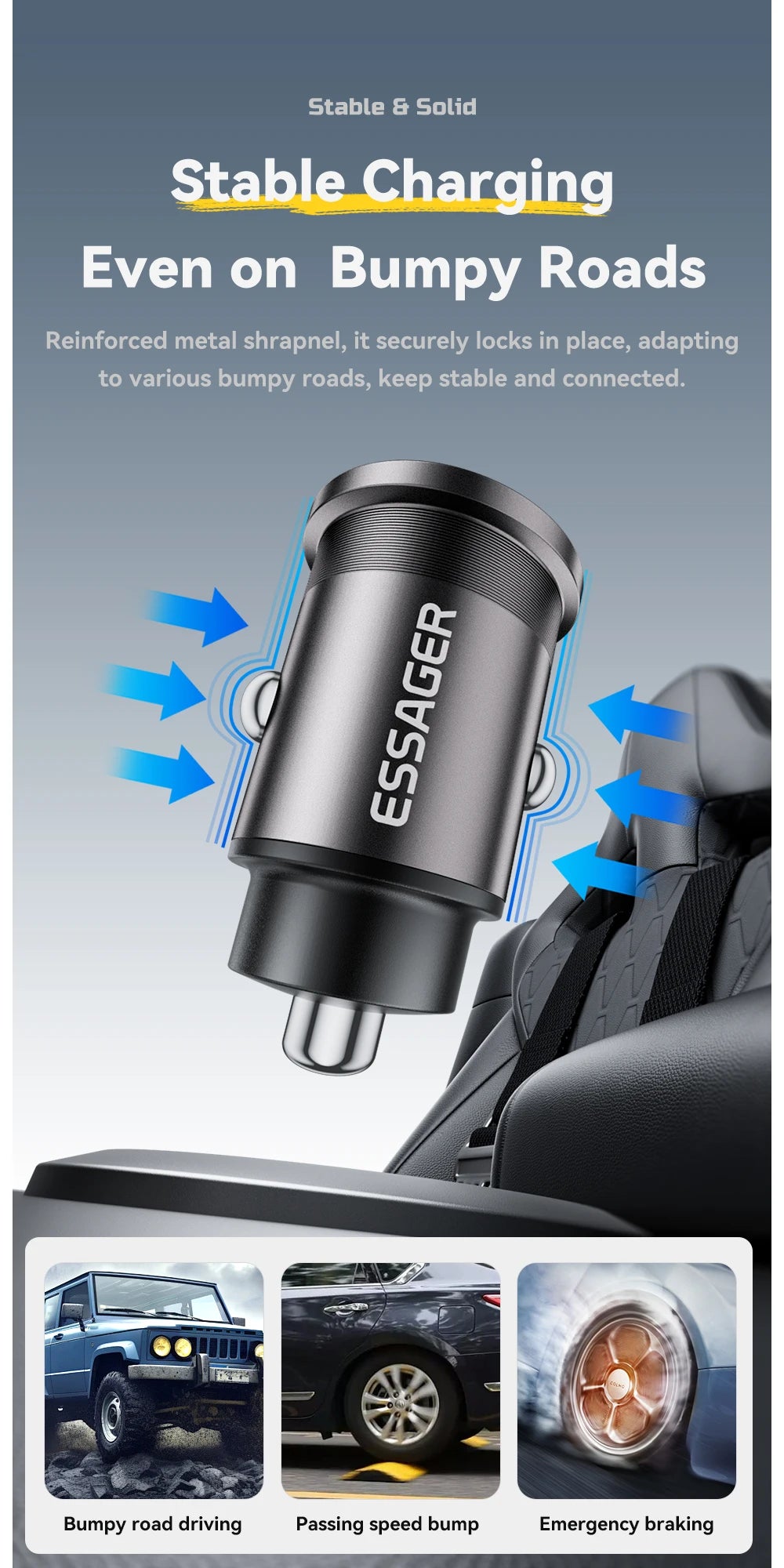 Essager 45W Mini USB Car Charger QC 3.0 PD 3.0 SCP AFC USB Type C Car Mobile Phone Charger For iPhone Huawei Samsung Xiaomi iPad