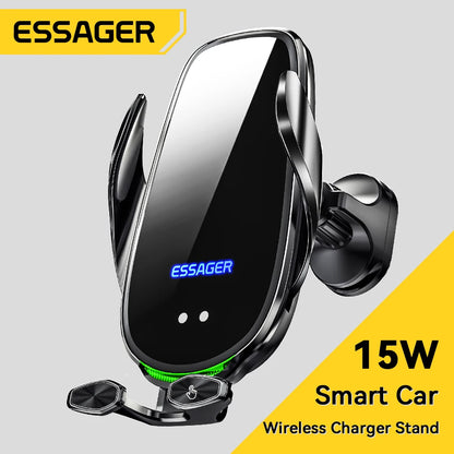 Wireless Car Phone Holder With 15W Fast Charging Air Vent Mount