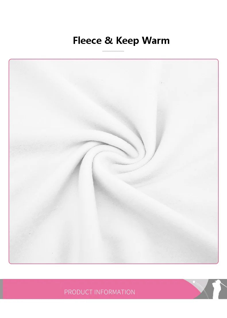 PGM Women Golf Shirt Ladies Fleece Long Sleeve Underwear Girl Keep Warm Slim Bottoming Tops Soft Stand Collar Golf Sportwear