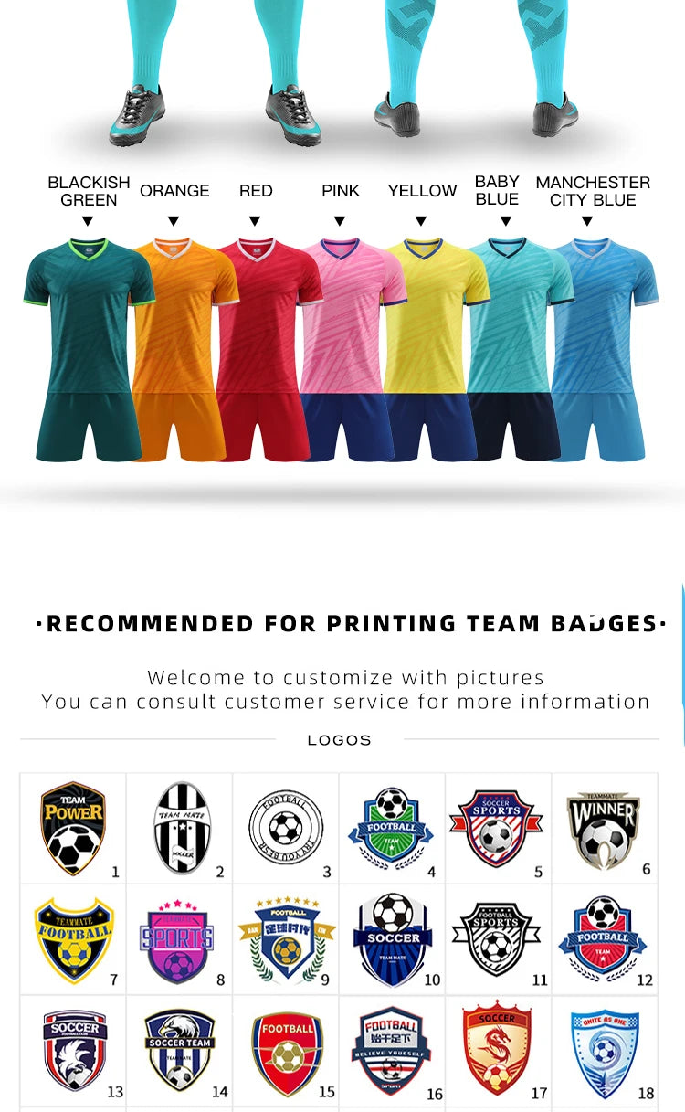 Adult Kid Football Jersey Men Customize Soccer Uniform Sports Shirt Women Futsal Sportswear Child Team Training Tracksuit Outfit