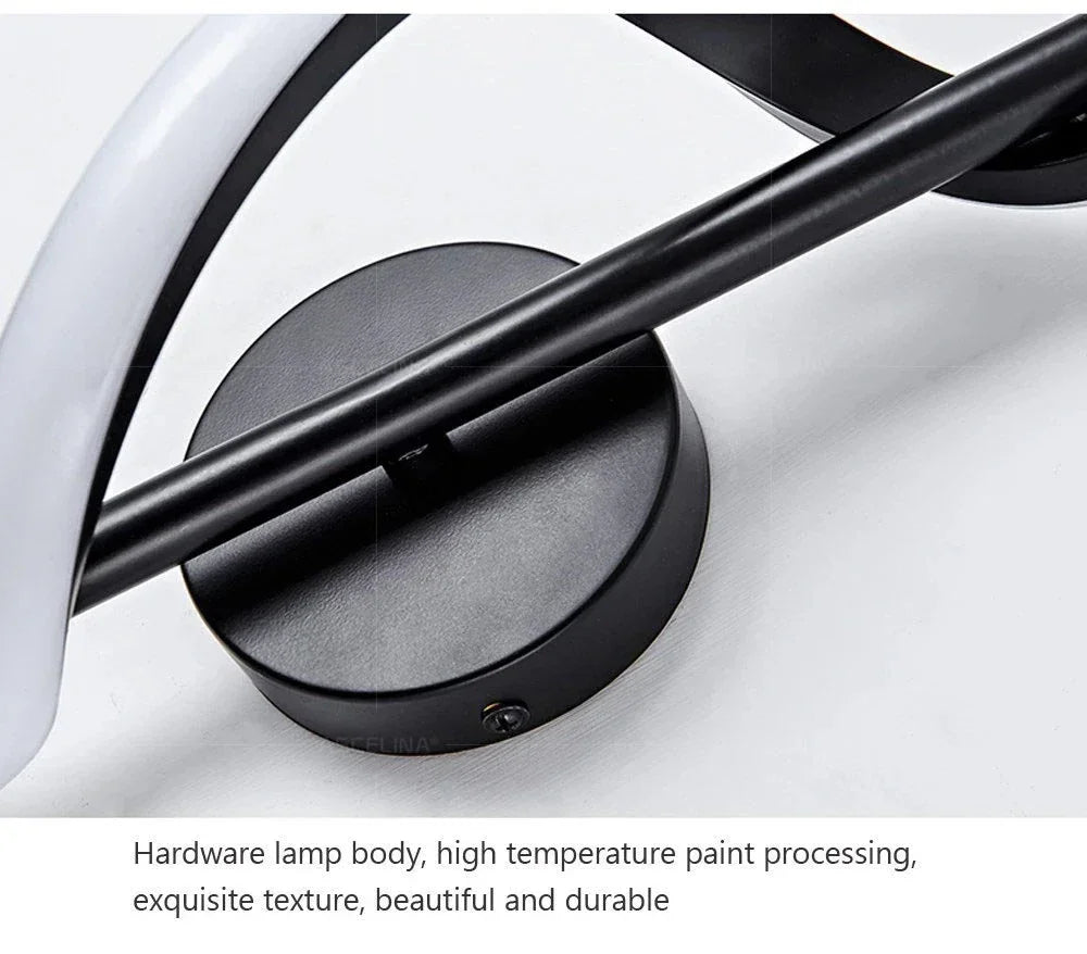 LED Luxury Wall Lamp – Black/White/Gold Decorative Light for Bedroom & Living Room