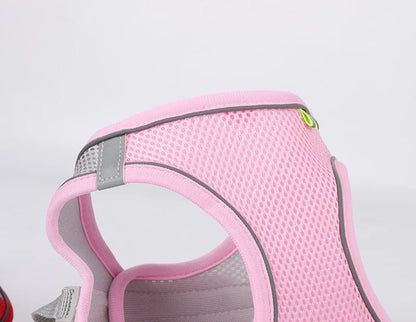 Dog And Cat Harness Vest Set, Adjustable Nylon Reflective