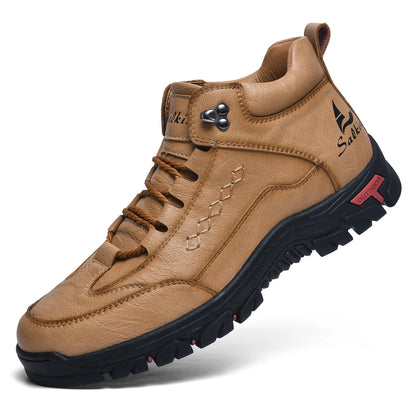 Men's Casual Leather Lace Up Ankle Boots Outdoor Boots