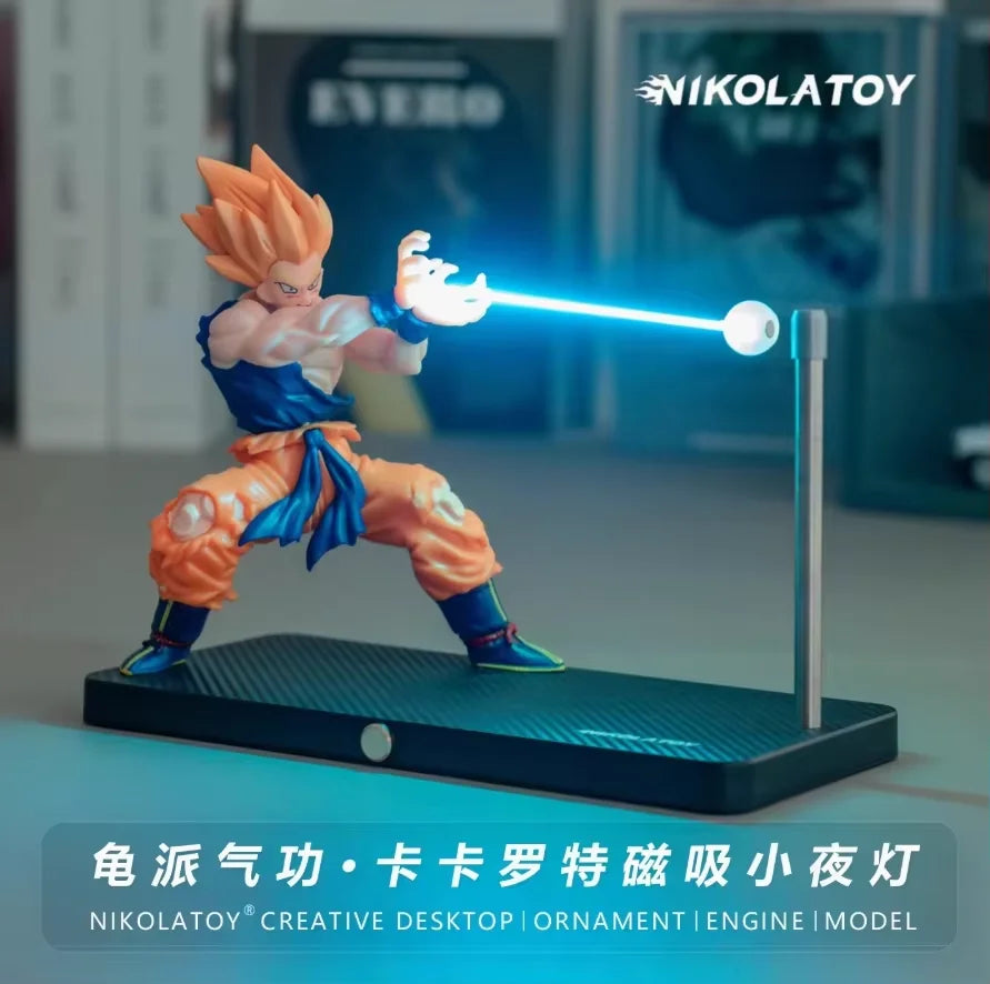 In Stock Dragon Ball Son Goku Light Lamp Model Kakarotto Kamehameha Wave Magnetic Ornament Anime Action Figure Collectible Gift