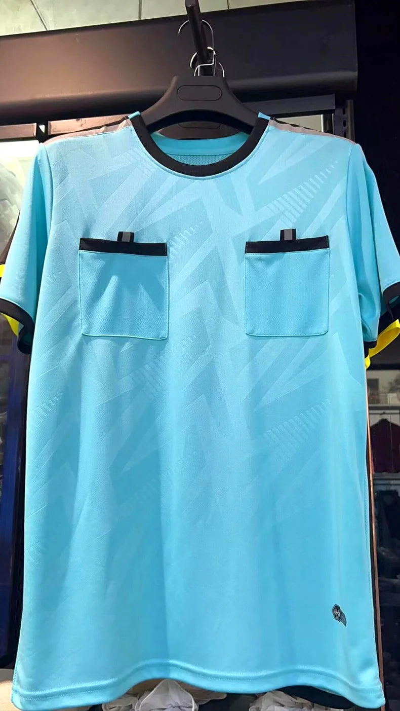 Football Kits 2025 Men Referee Uniforms Soccer Football Jerseys Shirts Pockets Judge Short Sleeve Team Shirt Sportswear Clothes