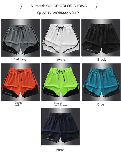 Unisex Polyester Sports Shorts S-5XL Double Layered