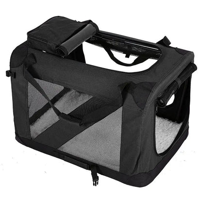 Nylon Car Travel Pet Carrier Folding Cage For Medium And Large Dogs