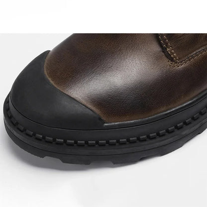 Genuine Leather Mens Ankle Boots, Zip Closure, Winter Use