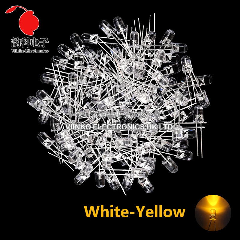 3MM 5MM Light Emitting Diodes Electronics Kit Box F3 F5 LED Diode Assorted Kit White Green Red Blue Yellow Orange