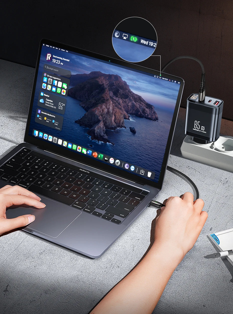 Tuodes 65w GaN Charger PPS PD USB Type C Fast Charging QC4.0 Quick Charge For iPhone 17 Macbook Air Tablet Samsung Xiaomi Laptop