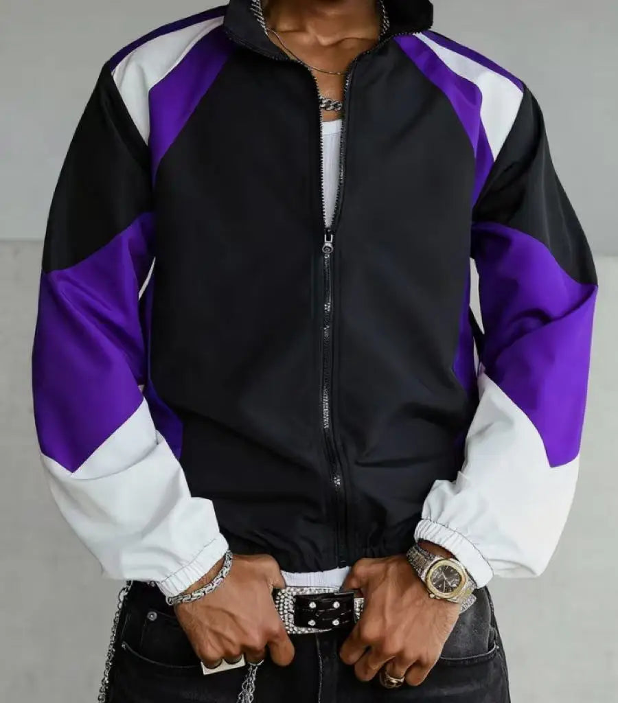 Men's color-blocked jacket, lightweight, casual, travel, windproof and wear-resistant, high-quality fabric, boyfriend gift
