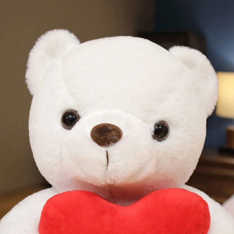 28CM Lovely Teddy Bear Plush Toys Cute Bear Holding Heart I Love You Stuffed Doll Girls Lovers Valentine's Day Gift