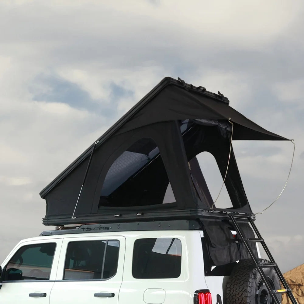 Aluminum Four-Person Rooftop Tent, Hard Shell, Closed Size 212x131x19 cm