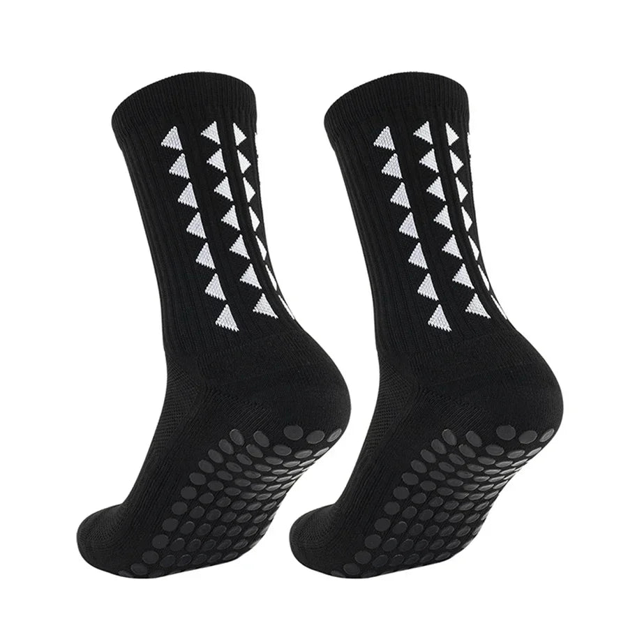 6 Pairs Multi-Sport Grip Socks, Towel Bottom Anti-Slip for Football Running Gym, Mens Womens Athletic Socks Set, Men Socks