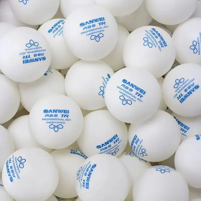 SANWEI 50/100pcs 3 Star TR Table Tennis Balls White ABS New Material with Seamed 40+ Professional Ping Pong Balls for Training